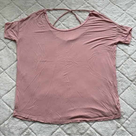 Victoria's Secret PINK | Short Sleeve Strappy Open Back Tee Shirt | Size Medium - Picture 2 of 10